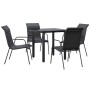Juego de comedor para jardín 5 piezas acero y textilene negro von , Gartensets - Ref: Foro24-3200711, Preis: 257,81 €, Rabatt: %