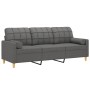 Sofá de 3 plazas con cojines tela gris oscuro 180 cm von , Sofas - Ref: Foro24-3200791, Preis: 318,16 €, Rabatt: %