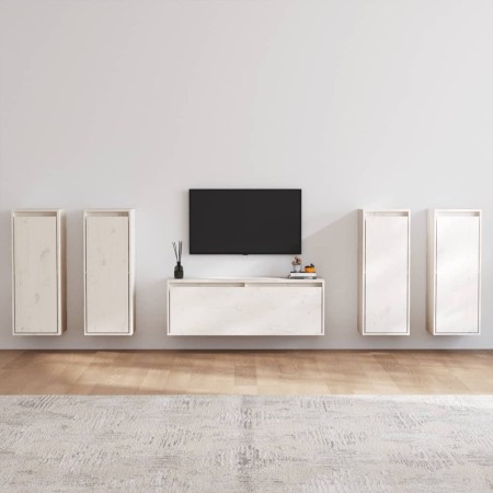 Muebles para TV 5 piezas madera maciza de pino blanco von , TV-Möbel - Ref: Foro24-3100215, Preis: 244,37 €, Rabatt: %