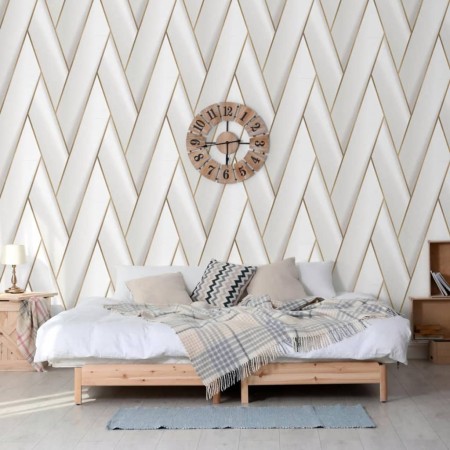 DUTCH WALLCOVERINGS Papel pintado Geometric blanco y dorado de , Papel pintado - Ref: Foro24-442573, Precio: 34,06 €, Descuen...