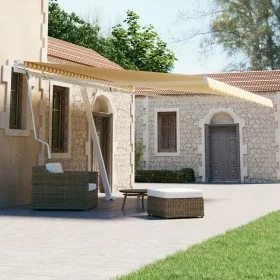 Yellow and white automatic standing awning 400x300 cm by vidaXL, Awnings - Ref: Foro24-3069548, Price: 744,72 €, Discount: %