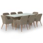 Juego de comedor para jardín 9 piezas ratán sintético marrón by , Garden sets - Ref: Foro24-3059487, Price: 1,00 €, Discount: %