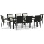 Set de comedor de jardín 9 pzas y cojines ratán sintético negro by , Garden sets - Ref: Foro24-3185100, Price: 776,49 €, Disc...