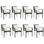 Set de comedor de jardín 9 pzas y cojines ratán sintético negro by , Garden sets - Ref: Foro24-3185100, Price: 776,49 €, Disc...