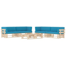 Muebles de palets 6 pzas y cojines madera pino impregnada de , Conjuntos de jardín - Ref: Foro24-3067037, Precio: 607,42 €, D...
