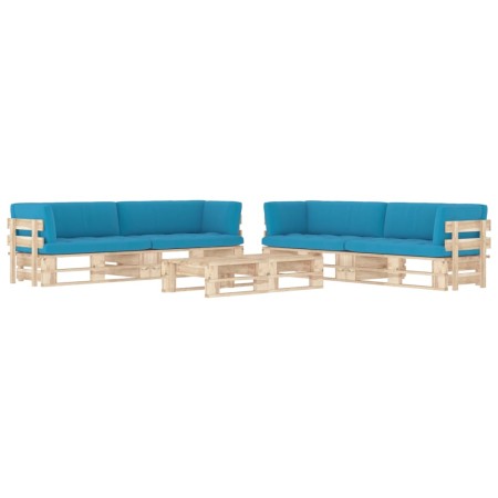Muebles de palets 6 pzas y cojines madera pino impregnada de , Conjuntos de jardín - Ref: Foro24-3067037, Precio: 607,42 €, D...