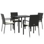Set de muebles jardín 5 pzas con cojines ratán sintético negro by , Garden sets - Ref: Foro24-3185098, Price: 411,25 €, Disco...