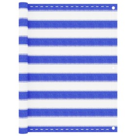 Toldo para balcón HDPE azul y blanco 90x500 cm de , Sombrillas - Ref: Foro24-310890, Precio: 15,37 €, Descuento: %