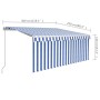 Manuell ausfahrbare Markise mit blau-weißem Rollo 3x2,5 m von vidaXL, Markisen - Ref: Foro24-3069256, Preis: 235,30 €, Rabatt: %