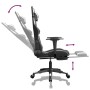 Silla gaming masaje y reposapiés cuero sintético negro blanco de , Sillones para videojuegos - Ref: Foro24-345439, Precio: 12...