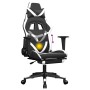 Silla gaming masaje y reposapiés cuero sintético negro blanco de , Sillones para videojuegos - Ref: Foro24-345439, Precio: 12...