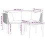 Set de muebles de jardín 3 pzas y cojines ratán sintético gris
