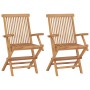 Sillas de jardín 2 uds madera maciza de teca con cojines azules von , Gartenstühle - Ref: Foro24-3062512, Preis: 202,08 €, Ra...