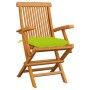 Sillas de jardín 6 uds madera teca con cojines verde brillante von , Gartenstühle - Ref: Foro24-3062567, Preis: 460,85 €, Rab...