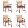 Sillas comedor de jardín y cojines 4 uds madera maciza acacia by , Garden chairs - Ref: Foro24-3078330, Price: 313,67 €, Disc...