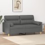 Sofá de 2 plazas con cojines tela gris oscuro 140 cm by , Sofas - Ref: Foro24-3200822, Price: 227,70 €, Discount: %