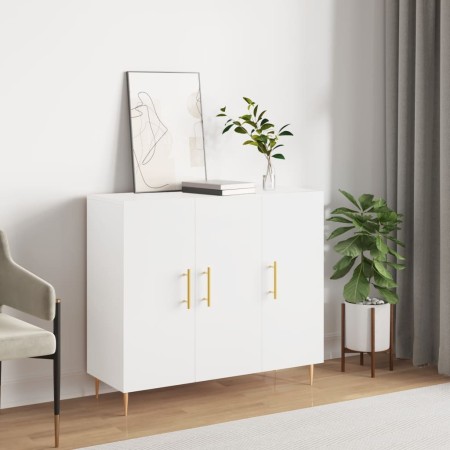 Aparador de madera de ingeniería blanco 90x34x80 cm von , Sideboards - Ref: Foro24-828092, Preis: 92,84 €, Rabatt: %
