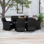 Juego de comedor de jardín 7 piezas con cojines negro by , Garden sets - Ref: Foro24-3099544, Price: 952,66 €, Discount: %