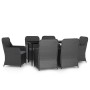 Juego de comedor de jardín 7 piezas con cojines negro by , Garden sets - Ref: Foro24-3099544, Price: 952,66 €, Discount: %