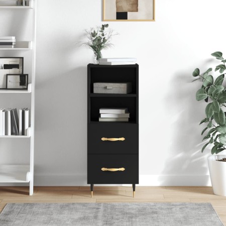 Aparador de madera contrachapada negro 34,5x34x90 cm de , Aparadores - Ref: Foro24-828645, Precio: 67,08 €, Descuento: %