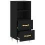 Aparador de madera contrachapada negro 34,5x34x90 cm de , Aparadores - Ref: Foro24-828645, Precio: 67,08 €, Descuento: %