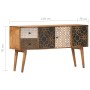 Aparador con estampado madera maciza de mango 130x30x70 cm by , Sideboards - Ref: Foro24-247917, Price: 356,14 €, Discount: %