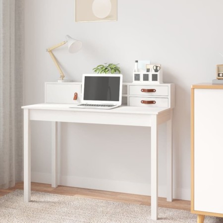 Escritorio de madera maciza de pino blanco 110x50x93 cm de , Escritorios - Ref: Foro24-823530, Precio: 109,36 €, Descuento: %