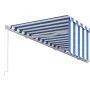 Manual retractable awning with blue and white blinds 6x3 m by vidaXL, Awnings - Ref: Foro24-3069356, Price: 546,63 €, Discoun...