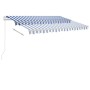 Blau-weiße manuell ausziehbare Fußmarkise 300x250 cm von vidaXL, Markisen - Ref: Foro24-3069496, Preis: 322,30 €, Rabatt: %