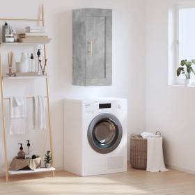 Armario de pared madera ingeniería gris hormigón 34,5x34x90 cm by , Sideboards - Ref: Foro24-830488, Price: 48,17 €, Discount: %