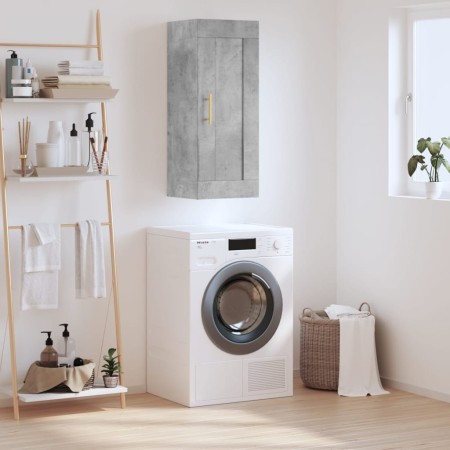 Armario de pared madera ingeniería gris hormigón 34,5x34x90 cm by , Sideboards - Ref: Foro24-830488, Price: 48,76 €, Discount: %