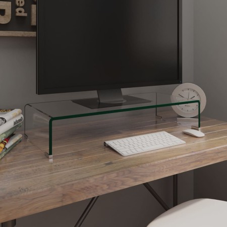 Soporte para TV/Elevador monitor cristal claro 70x30x13 cm de , Muebles TV - Ref: Foro24-244128, Precio: 95,03 €, Descuento: %