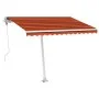 Automatic awning with wind sensor LED orange brown 350x250 cm by vidaXL, Awnings - Ref: Foro24-3069535, Price: 589,51 €, Disc...