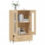 Aparador alto madera de ingeniería roble Sonoma 69,5x31x115 cm de , Aparadores - Ref: Foro24-828279, Precio: 95,43 €, Descuen...