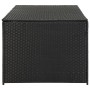 Caja de almacenaje de jardín ratán sintético negro 180x90x70 cm