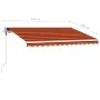 Automatic awning with wind sensor LED orange brown 350x250 cm by vidaXL, Awnings - Ref: Foro24-3069535, Price: 589,51 €, Disc...