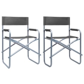 Sillas de director 2 unidades acero gris von , Gartenstühle - Ref: Foro24-47920, Preis: 98,75 €, Rabatt: %
