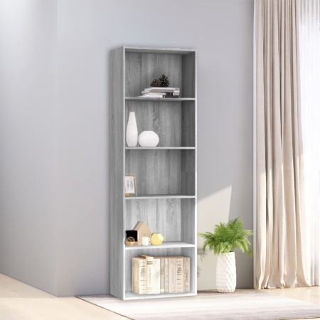 Estantería 5 niveles madera contrachapada gris 60x30x189 cm by , Bookcases and shelves - Ref: Foro24-815400, Price: 107,27 €,...