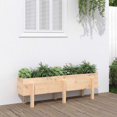 Arriate elevado de jardín madera maciza de pino 121x30x38 cm by , Pots and planters - Ref: Foro24-825198, Price: 65,32 €, Dis...