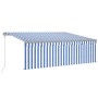 Automatic awning LED blind wind sensor blue white 4.5x3 m by vidaXL, Awnings - Ref: Foro24-3069451, Price: 560,92 €, Discount: %