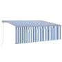 Automatic awning LED blind wind sensor blue white 4.5x3 m by vidaXL, Awnings - Ref: Foro24-3069451, Price: 697,76 €, Discount: %