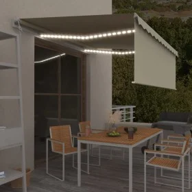 Automatische Markise mit LED-Beleuchtung und Windsensor, creme, 4,5x3 m. von vidaXL, Markisen - Ref: Foro24-3069332, Preis: 6...