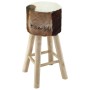 Taburete de cocina de cuero auténtico y madera de teca maciza von , Küchenhocker - Ref: Foro24-244542, Preis: 146,20 €, Rabat...