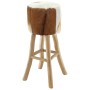 Taburete de cocina de cuero auténtico y madera de teca maciza von , Küchenhocker - Ref: Foro24-244542, Preis: 146,20 €, Rabat...