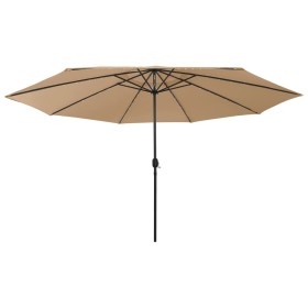 Sombrilla de jardín con luces LED gris taupe 400 cm von , Sonnenschirme - Ref: Foro24-312533, Preis: 102,38 €, Rabatt: %