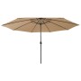 Sombrilla de jardín con luces LED gris taupe 400 cm von , Sonnenschirme - Ref: Foro24-312533, Preis: 102,38 €, Rabatt: %