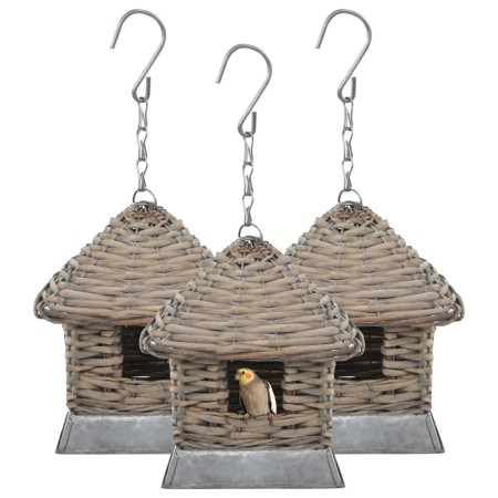 Casas para pájaros 3 unidades mimbre by , Birdhouses - Ref: Foro24-246835, Price: 42,36 €, Discount: %