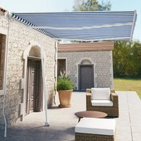 Toldo de pie manual retráctil naranja y marrón 350x250 cm de vidaXL, Toldos - Ref: Foro24-3069516, Precio: 507,70 €, Descuent...