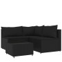 Juego de jardín con cojines 4 piezas ratán sintético negro by , Outdoor sofas - Ref: Foro24-319781, Price: 314,35 €, Discount: %