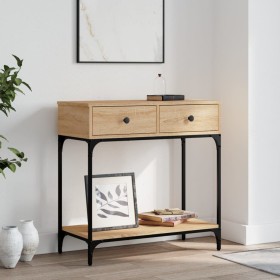 Mesa consola madera de ingeniería roble Sonoma 75x34,5x75 cm de , Mesas auxiliares - Ref: Foro24-833399, Precio: 90,34 €, Des...